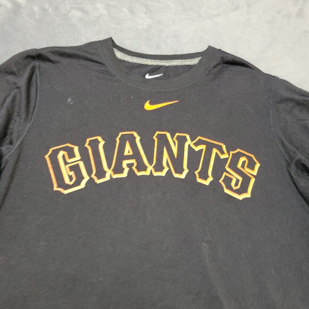 Nike Shirt Men Size Small Tee Black Spell Activewear Giants Baseball Comfort Top